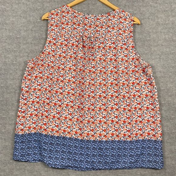 Zac & Rachel Womens Multicolored Floral Sleeveless Open Pullover Blouse Size XL - Picture 2 of 12